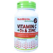 NutriBiotic, Vitamin C + D3 & Zinc, Вітамін C D3 Цинк, 100...
