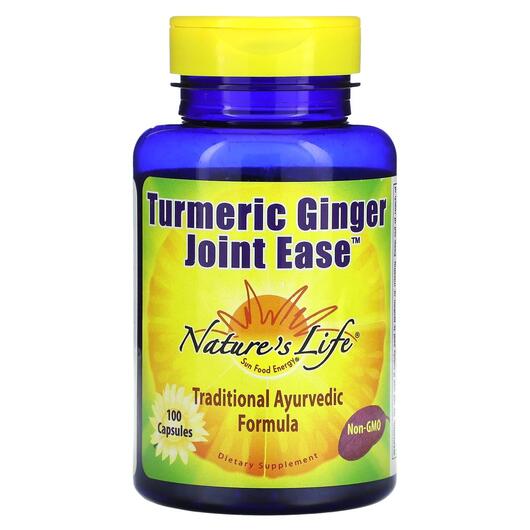 Основне фото товара Natures Life, Turmeric Ginger Joint Ease, Корінь Імбиру, 100 капс