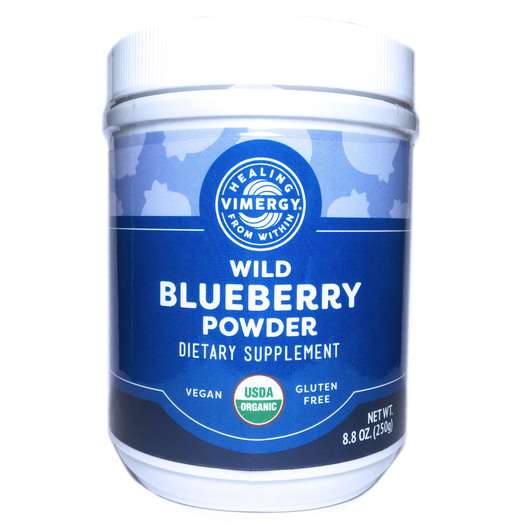 Основне фото товара Vimergy, Wild Blueberry Powder, Органічна дика чорниця, 250 г