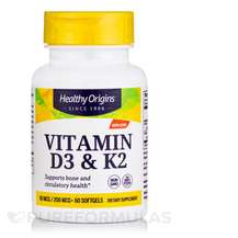 Healthy Origins, Витамины D3 + K2, Vitamin D3 & K2 50 mcg ...