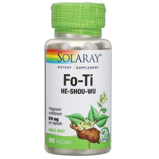 Основное фото товара Solaray, Горец многоцветковый 610 мг, Fo-Ti 610 mg, 100 капсул
