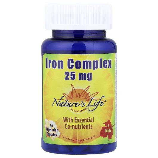 Основное фото товара Natures Life, Железо, Iron Complex 25 mg, 50 капсул