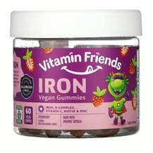 Vitamin Friends, Железо с цинком, Iron Vegetarian Gummies, 60 ...