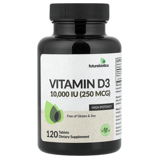 Основне фото товара Future Biotics, Vitamin D3 250 mcg 10000 IU, Вітамін D, 120 табле