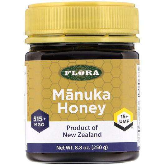 Основне фото товара Flora, Manuka Honey MGO 515+, Манука Мед МГО 515+, 250 г