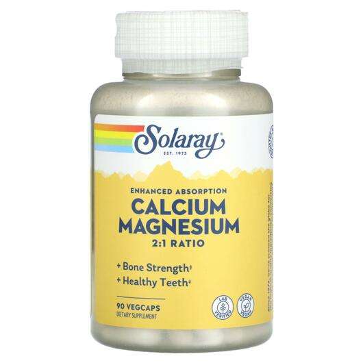 Основне фото товара Solaray, Enhanced Absorption Calcium Magnesium, Кальцій, 90 ка...
