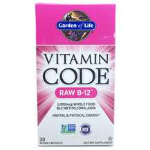 Garden of Life, Витамин B, Vitamin Code RAW B-12, 30 капсул