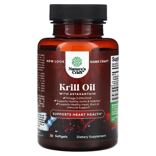 Основне фото товара Krill Oil with Astaxanthin Основне фото товара Krill Oil with Astaxanthin, Олія Антарктичного Кріля, 30 капсул