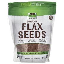 Real Food Certified Organic Flax Seeds Льняное Масло NOW