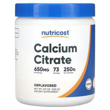 Calcium Citrate Unflavored Кальций Nutricost 250 г