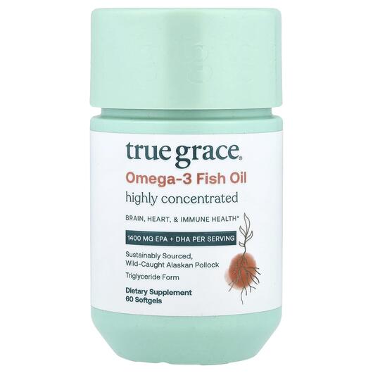 Основное фото товара True Grace, Омега 3, Omega 3 Fish Oil, 60 капсул