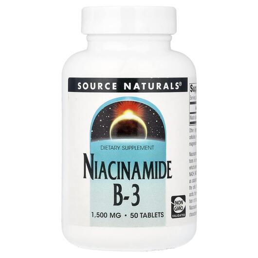 Основное фото товара Source Naturals, Ниацинамид, Niacinamide B-3 1500 mg, 50 таблеток