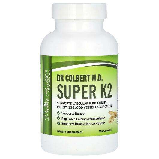 Основне фото товара Divine Health, Dr Colbert M.D. Super K2, Вітамін K2, 120 капсул