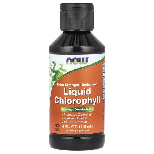Основне фото товара Liquid Chlorophyll Unflavored Основне фото товара NOW Foods, Liquid Chlorophyll Unflavored, Хлорофіл, 118 мл