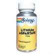 Фото товару Solaray, Lithium Aspartate 5 mg, Літій Аспартат 5 мл, 100 капсул