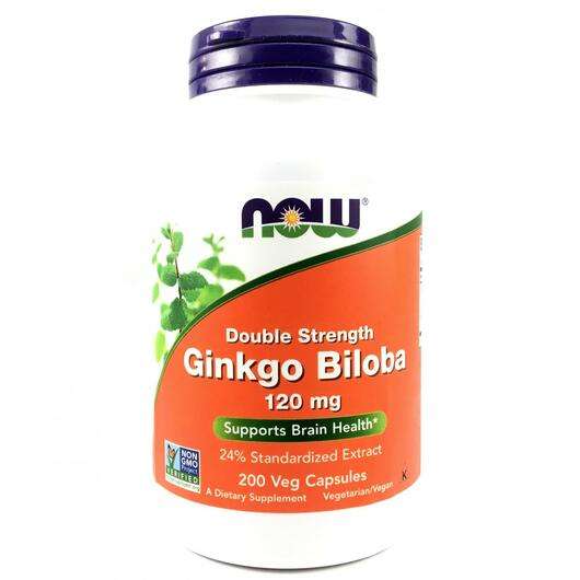 Основное фото товара Now, Гинко билоба 120 мг, Ginkgo Biloba 120 mg, 200 капсул