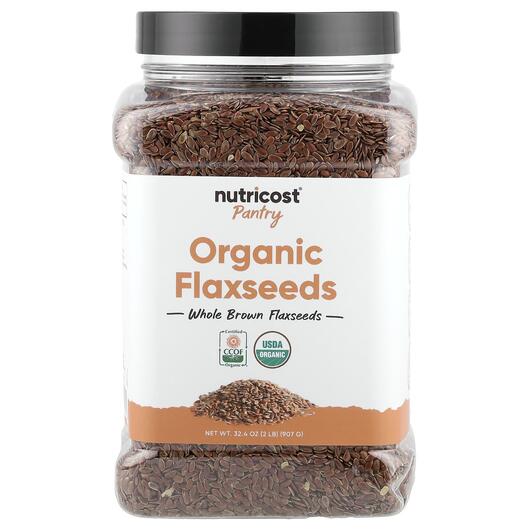 Основное фото товара Nutricost, Семена льна, Pantry Organic Flaxseeds, 907 г
