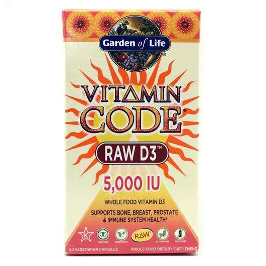 Основне фото товара Garden of Life, Vitamin Code RAW D3 5000 IU, Вітамін D3 5000 М...