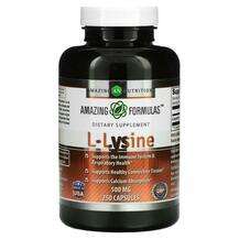 Amazing Nutrition, L-Lysine 500 mg, L-Лізин 500 мг, 250 капсул