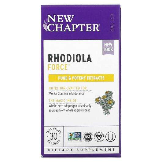 Основне фото товара New Chapter, Rhodiola Force, Родіола, 30 капсул