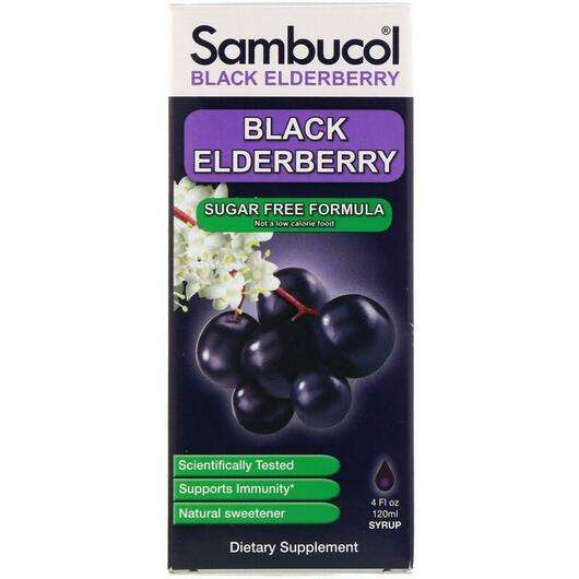 Основное фото товара Sambucol, Сироп из Бузины, Black Elderberry Syrup Sugar Free F...
