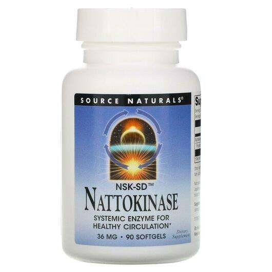 Основне фото товара Source Naturals, Nattokinase NSK-SD 36 mg 90, Наттокіназа NSK-...