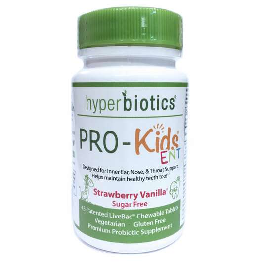 Основное фото товара Hyperbiotics, Пробиотики для детей, PRO-Kids ENT, 45 таблеток