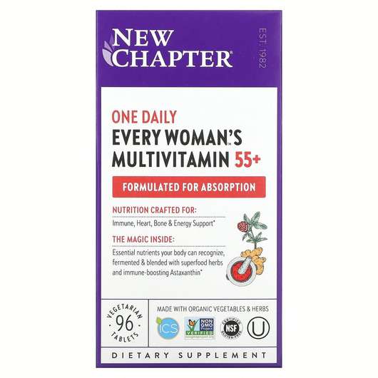 Основное фото товара New Chapter, Мультивитамины для женщин 55+, 55+ Every Woman's,...
