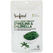Sunfood, Spirulina & Chlorella Super Algae Tablets 250 mg,...