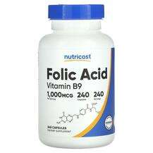 Nutricost, Фолиевая кислота, Folic Acid 1000 mcg, 240 капсул