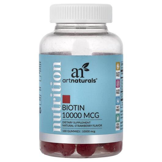 Основне фото товара Nutrition Biotin Gummies Natural Strawberry Основне фото товара Nutrition Biotin Gummies Natural Strawberry, Вітамін B7 Біотин, 1