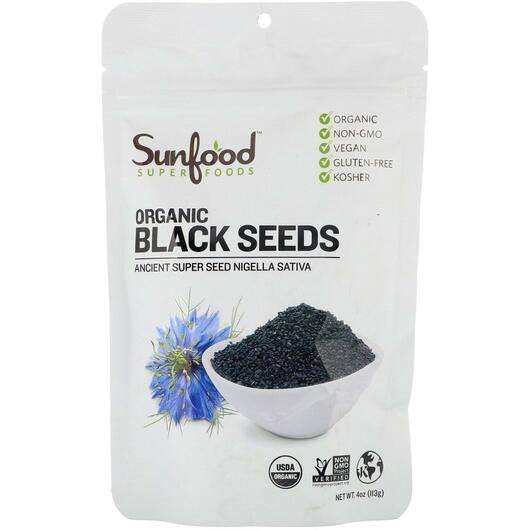 Основне фото товара Sunfood, Organic Black Seeds, Чорний кмин, 113 г