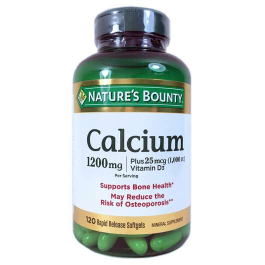 Основне фото товара Nature's Bounty, Calcium 1200 mg Plus D3 1000 UI, Кальцій D3, ...
