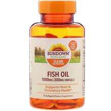 Sundown Naturals, Рыбий жир 1000 мг, Fish Oil 1000 mg 72, 72 к...