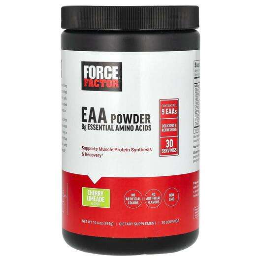 Основне фото товара Force Factor, EAA Powder Cherry Limeade, Амінокислоти, 294 г