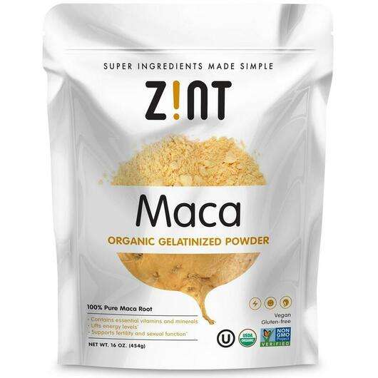 Основне фото товара Zint, Maca Organic Gelatinized Powder, Мака, 454 г