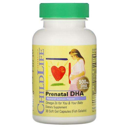 Основное фото товара ChildLife, Пренатальная ДГК 500 мг, Prenatal DHA, 30 капсул