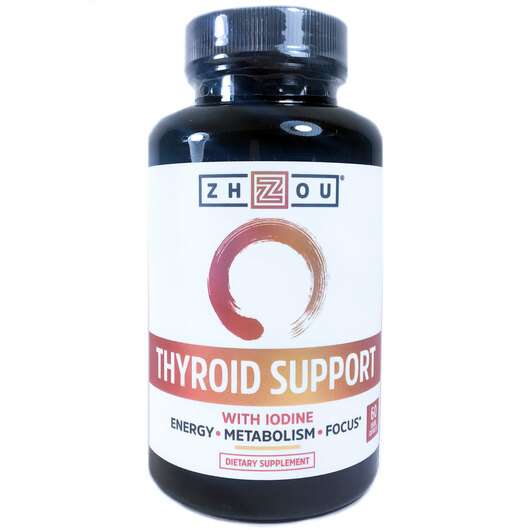 Основне фото товара Zhou Nutrition, Thyroid Support with Iodine, Підтримка щитовид...
