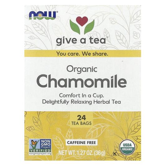 Основне фото товара Organic Real Tea Chamomile 24 Tea Bags, Органічний Чай, 2 g Each