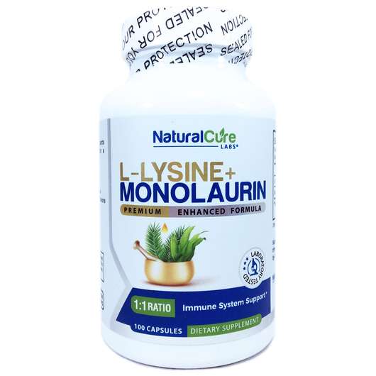 Основное фото товара L-Лизин + монолаурин 600 мг, L-Lysine + Monolaurin 1:1 Ratio, ...