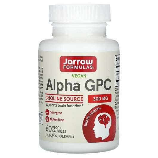 Основне фото товара Jarrow Formulas, Alpha GPC 300 mg, Альфа ЦПХ 300 мг, 60 капсул