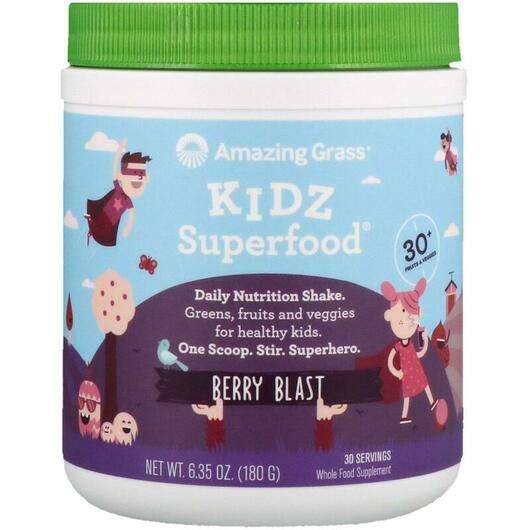 Основне фото товара Amazing Grass, Kidz Superfood Berry Blast, Суперфуд для дітей ...
