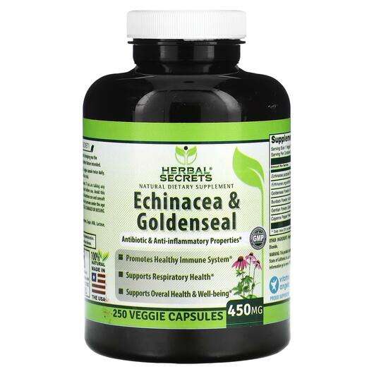 Основное фото товара Herbal Secrets, Эхинацея, Echinacea & Goldenseal 450 mg, 2...