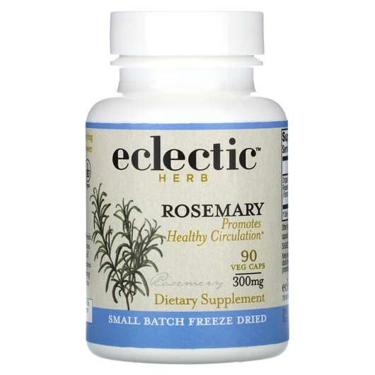 Основное фото товара Eclectic Herb, Розмарин 300 мг, Rosemary 300 mg, 90 капсул
