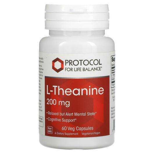 Основне фото товара Protocol for Life Balance, L-Theanine 200 mg, L-Теанін, 60 капсул