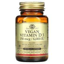 Solgar, Vegan Vitamin D3 150 mcg / 6000 IU, Веганський Вітамін...