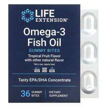 Life Extension, Omega-3 Fish Oil Gummy Bites Tropical Fruit, 3...
