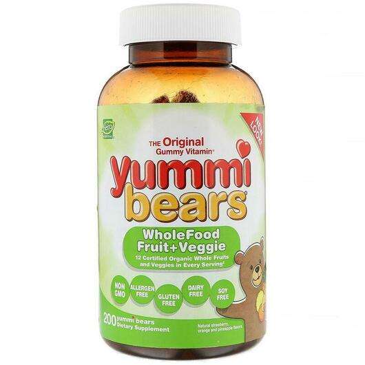 Основне фото товара Hero Nutritional Products, Yummi Bears Wholefood Fruit, Вітамі...