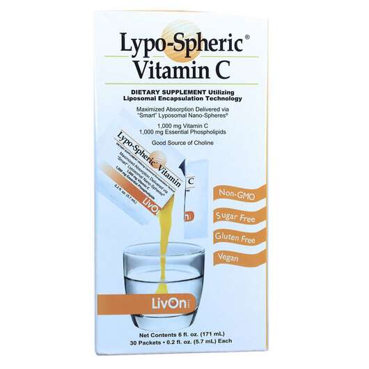 Основне фото товара LivOn Labs, Lypo–Spheric Vitamin C, Вітамін C 1000 мг, 3...