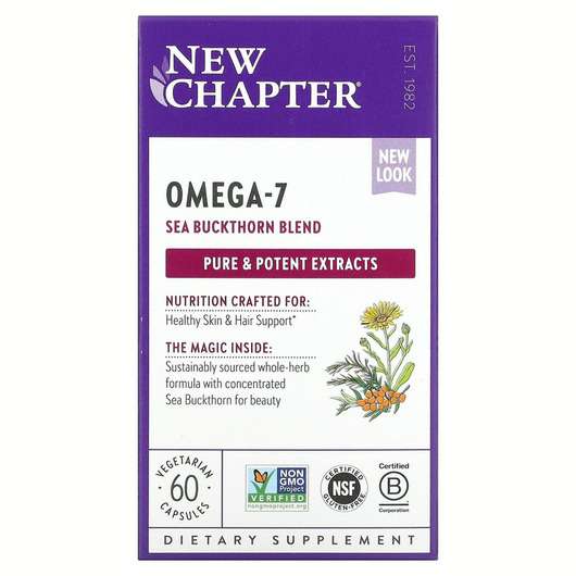 Основне фото товара New Chapter, Supercritical Omega 7, Омега-7, 60 капсул
